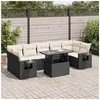 Image de Ensembles canapes. fauteuils et tables de jardin resine tressee noir 8 pieces x 62 x 69 7 personnes