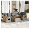 Image de Salon de jardin GENERIQUE 8 pieces resine tressee 62 x 62 x 69 cm 7 personnes