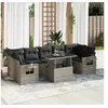 Image de Ensembles canapés, fauteuils et tables de jardin resine tressee gris 5 pieces 8 personnes