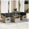 Image de Salon de jardin GENERIQUE resine tressee gris 7 personnes 62 x 62 x 69 cm 8 pieces