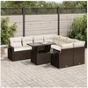 Image de Salon de jardin resine tressee marron 9 pieces x 62 x 69 8 personnes