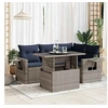Image de Salon de jardin 5 pcs avec coussins gris résine tressée acacia 3326472