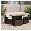 Image de Salon de jardin resine tressee marron 5 pieces x 62 x 69 4 personnes