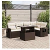 Image de Salon de jardin resine tressee marron 6 pieces 62 x 62 x 69 5 personnes
