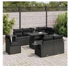 Image de Salon de jardin vidaxl resine tressee noir 8 personnes 62 x 62 x 69 cm 9 pieces