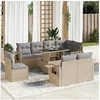 Image de Salon de jardin resine tressee beige 9 pieces x 62 x 69 8 personnes