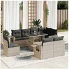 Image de Salon de jardin resine tressee gris 9 pieces 62 x 62 x 69 8 personnes