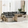 Image de Salon de jardin GENERIQUE 7 pieces resine tressee 62 x 62 x 69 cm 6 personnes