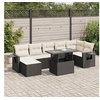 Image de Salon de jardin GENERIQUE resine tressee 7 personnes noir 62 x 62 x 69 cm 8 pieces