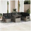 Image de Salon de jardin resine tressee gris 9 pieces x 62 x 69 8 personnes