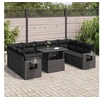 Image de Salon de jardin resine tressee noir 10 pieces x 62 x 69 9 personnes