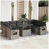 Image de Salon de jardin resine tressee gris 10 pieces x 62 x 69 9 personnes