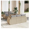 Image de Salon de jardin GENERIQUE resine tressee 6 pieces beige 62 x 71 x 69 cm 5 personnes