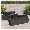 Image de Salon de jardin resine tressee noir 7 pieces 62 x 71 x 69 6 personnes