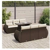 Image de Salon de jardin resine tressee marron 7 pieces x 71 x 69 7 personnes