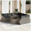 Image de Salon de jardin resine tressee gris 9 pieces 62 x 71 x 69 8 personnes