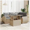 Image de Salon de jardin 4 personnes beige resine tressee 62 x 71 x 69 cm 5 pieces
