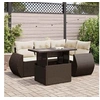 Image de Salon de jardin resine tressee marron 5 pieces 55.0 x 53.0 x 55.0 5 personnes