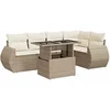 Image de Salon de jardin resine tressee beige 6 pieces 62 x 71 x 69 5 personnes