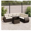 Image de Salon de jardin resine marron 7 pieces x 71 x 69 7 personnes