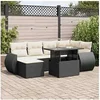 Image de Ensembles canapes. fauteuils et tables de jardin resine tressee noir 7 pieces x 71 x 69 7 personnes