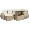 Image de Salon de jardin vidaxl bois massif beige 7 pieces 62 x 71 x 69 cm 2 personnes