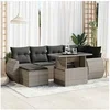 Image de Salon de jardin GENERIQUE resine tressee 2 personnes 62 x 71 x 69 cm 7 pieces