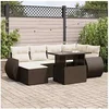 Image de Salon de jardin GENERIQUE resine tressee marron 7 pieces 62 x 71 x 69 cm 1 personnes