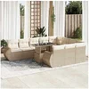 Image de Salon de jardin modulable bois massif beige 2 personnes 100 x 55 x 73 cm 11 pieces