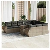 Image de Salon de jardin modulable gris 2 personnes bois massif 100 x 55 x 73 cm 11 pieces