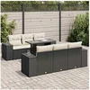 Image de Salon de jardin 7 pcs avec coussins noir résine tressée 3326737