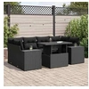 Image de Salon de jardin modulable GENERIQUE 7 pieces 6 personnes noir 100 x 55 x 73 cm resine tressee
