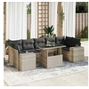 Image de Salon de jardin modulable GENERIQUE resine tressee 7 personnes 8 pieces 100 x 55 x 73 cm gris