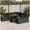 Image de Salon de jardin modulable noir 9 pieces 2 personnes 100 x 55 x 73 cm bois massif