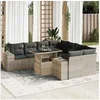 Image de Salon de jardin modulable - Lot de 9 pièces - Bois massif gris - Table extensible - 2 personnes