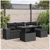 Image de Salon de jardin modulable GENERIQUE resine tressee 5 personnes 6 pieces 100 x 55 x 73 cm noir