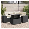 Image de Salon de jardin modulable resine tressee noir 4 personnes 55 x 100 x 73 cm 5 pieces