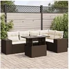 Image de Salon de jardin modulable Lot de 6 pieces resine tressee Marron 1 personne 100x55x73 cm