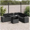 Image de Salon de jardin modulable GENERIQUE resine tressee 6 personnes noir 100 x 55 x 73 cm 7 pieces