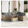 Image de Salon de jardin modulable bois massif 2 personnes beige 100 x 55 x 73 cm 7 pieces