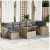 Image de Salon de jardin modulable bois massif beige 7 personnes 100 x 55 x 73 cm 8 pieces