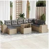 Image de Salon de jardin modulable GENERIQUE 9 pieces beige resine tressee 100 x 55 x 73 cm 8 personnes