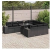 Image de Salon de jardin modulable 11 pieces 10 personnes resine tressee 100 x 55 x 73 cm noir