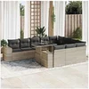 Image de Salon de jardin modulable gris 2 personnes bois massif 100 x 55 x 73 cm 11 pieces