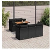 Image de Salon de jardin 6 pcs avec coussins noir résine tressée, ensemble de canapés d'extérieur, salon de jardin, ensemble 3326883