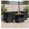 Image de Salon de jardin modulable noir bois massif 7 pieces 100 x 55 x 73 cm 2 personnes