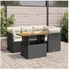 Image de Salon de jardin modulable - Lot de 5 pièces - Résine tressée noir 4 personnes