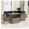 Image de Salon de jardin GENERIQUE 5 pieces gris resine tressee 100 x 55 x 73 cm