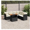 Image de Salon de jardin modulable resine tressee 7 pieces noir 55 x 53 x 73 cm 6 personnes