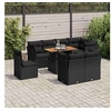Image de Salon de jardin modulable resine tressee noir 9 pieces 55.0 x 53.0 x 55.0 8 personnes